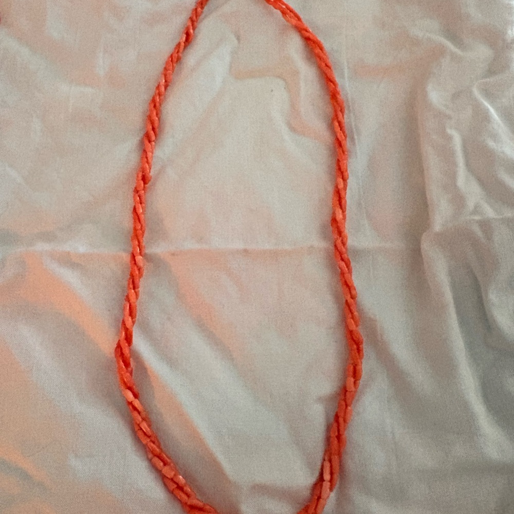 Orange Braided angel coral Necklace